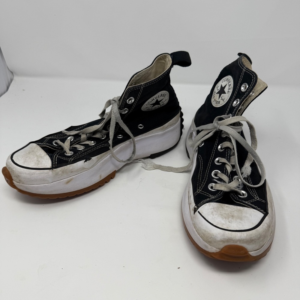 Converse Run Star Hike High Top Sneakers Black Platform Shoes W9 M7.5‎ *flaws*